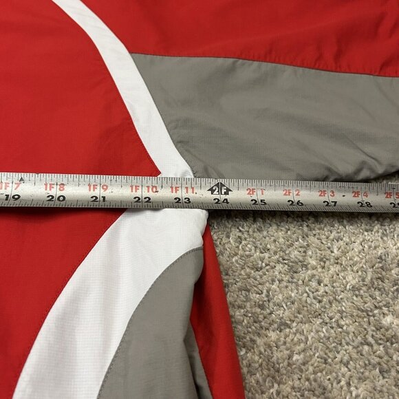 Footjoy Men's Large Short Sleeve 1/2 Zip Golf Windbreaker Jacket Red White - Picture 9 of 11